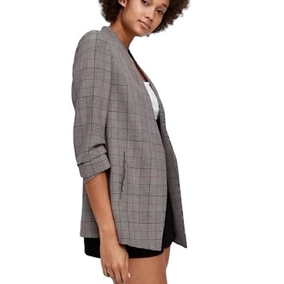 Babaton Power Blazer - gray plaid - Picture 2 of 7